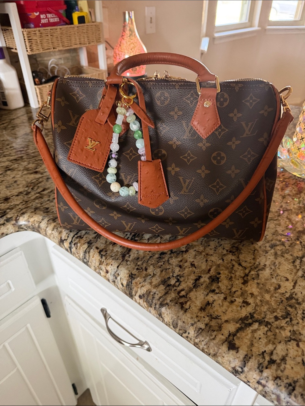 The unbranded brand inspired 30 Monogram Satchel with Brown and Tan Trim